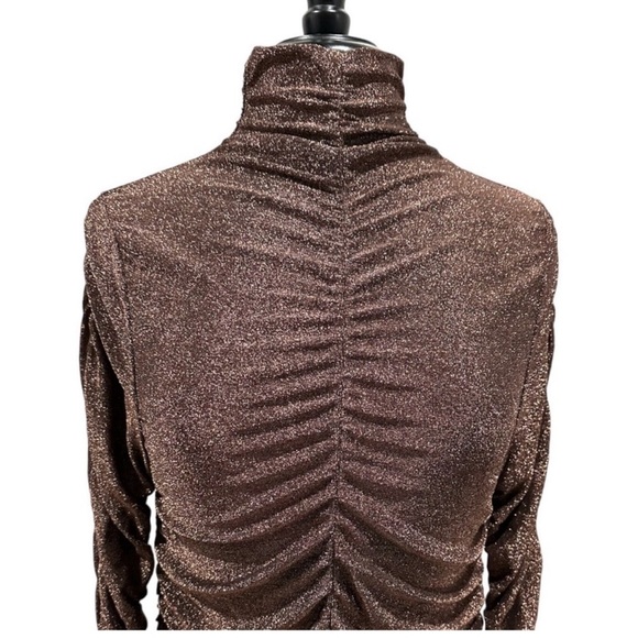 NWT Bishop & Young Ava Turtleneck in gold metallic. Size M - Picture 4 of 6